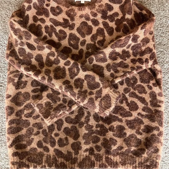 Sezane Brown Leopard Print Sweater - Picture 5 of 7